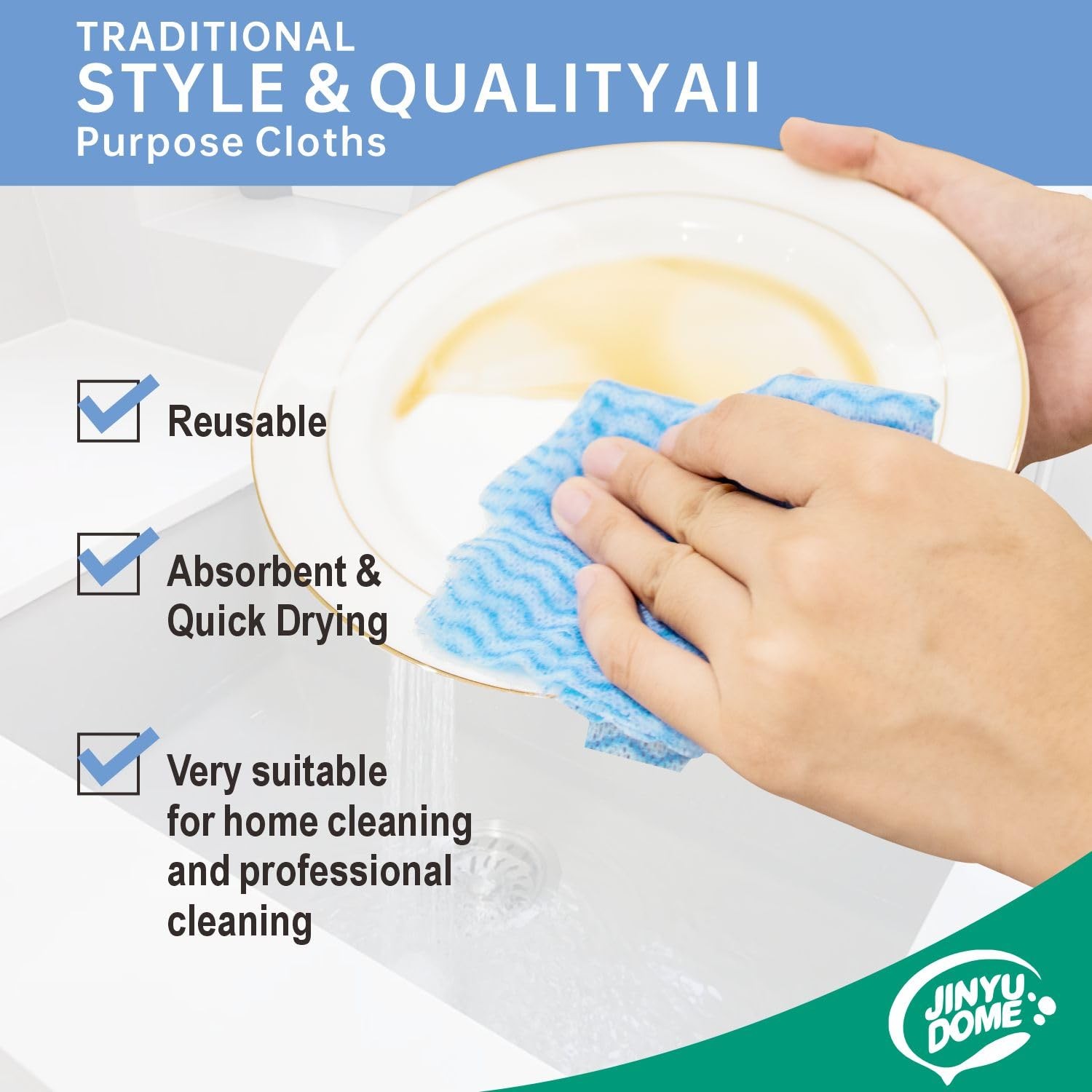 JINYUDOME Reusable Cleaning Cloths Disposable Cleaning Cloth Dish Cloth Dish