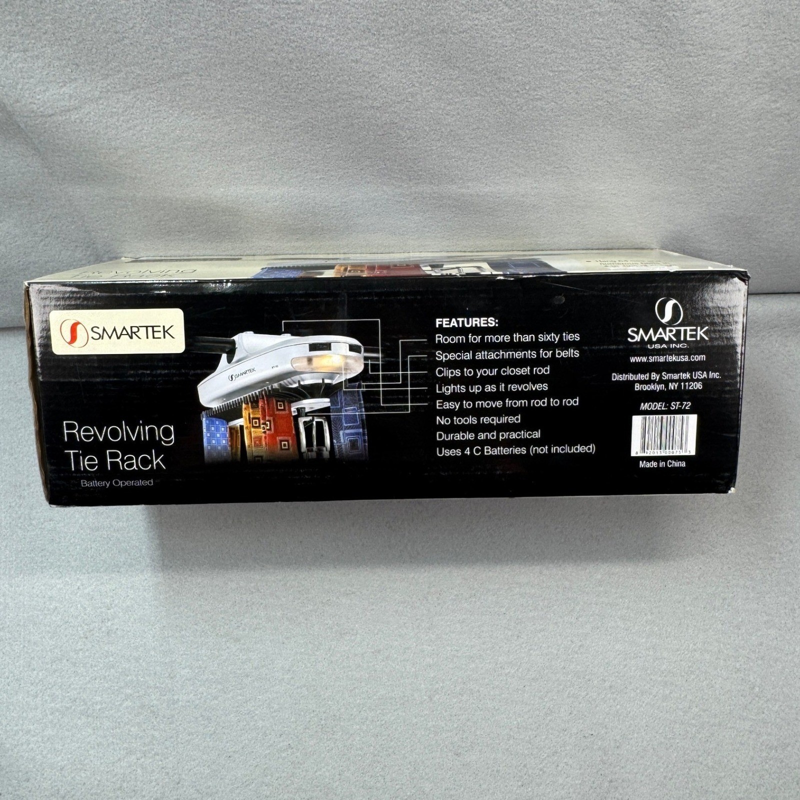 Smartek Revolving 64+ Tie Belt Rack Mens Silver Motorized ST-72 New Open Box