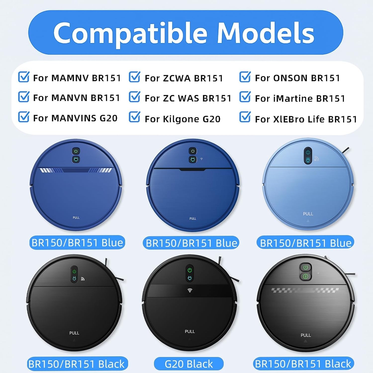 BR151 Robot Vacuum Replacement Parts, Compatible with MAMNV BR151,ZCWA BR151,…