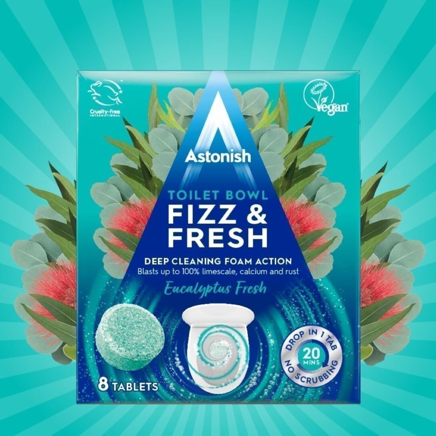 Astonish Foaming Eucalyptus Fresh Fizz & Fresh Bathroom Toilet Bowl Cleaner -…