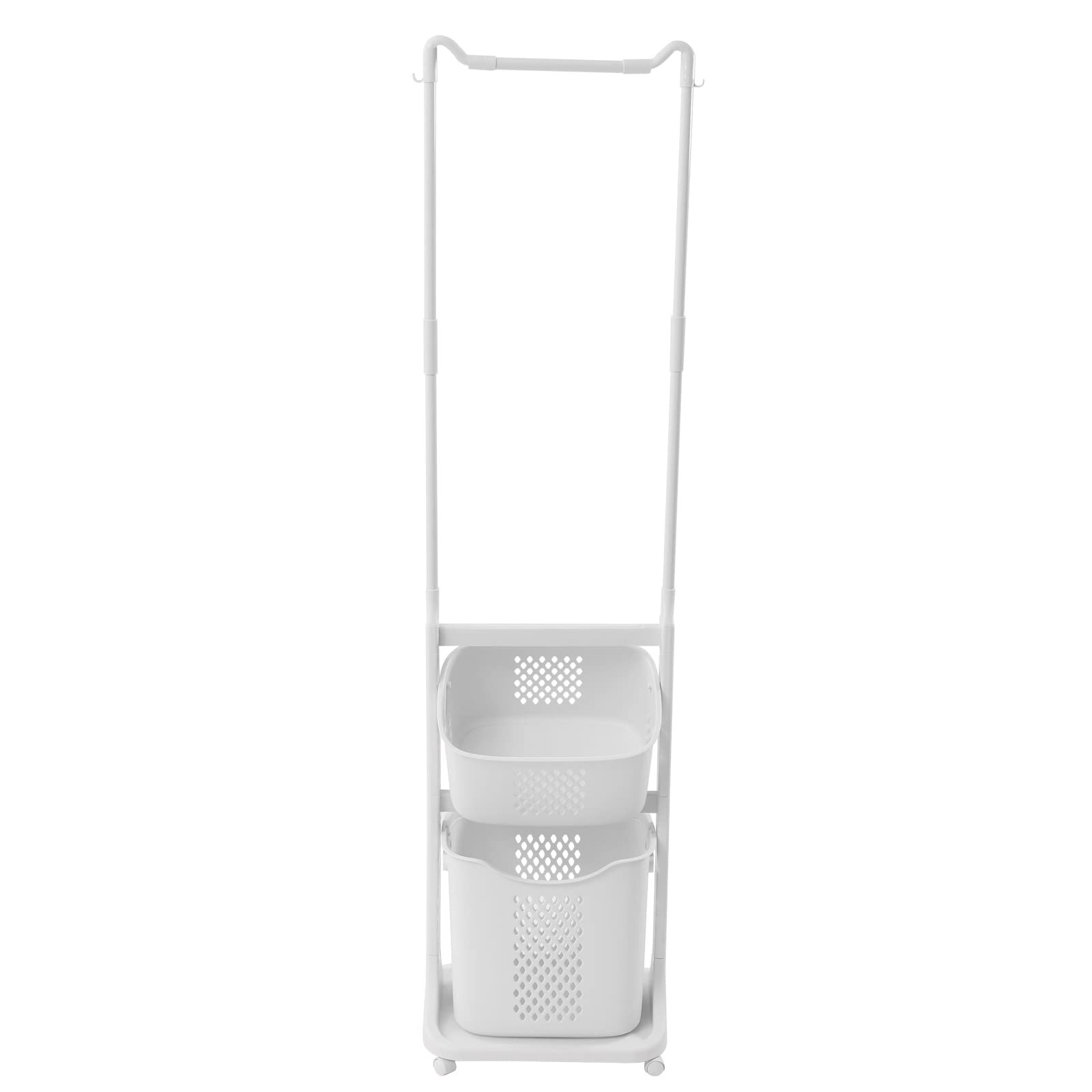 Gdrasuya10 Laundry Basket with Clothes Pole, Waterproof, ABS, PP, Linen, Metal