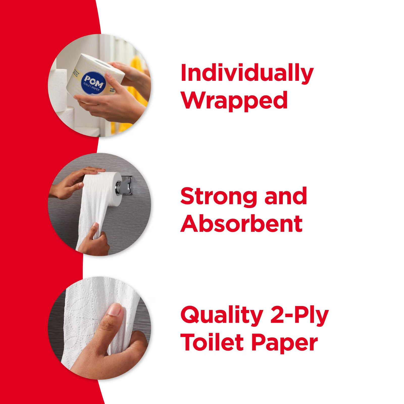 POM 2-Ply Toilet Paper 45 rolls, 473 sheets/roll