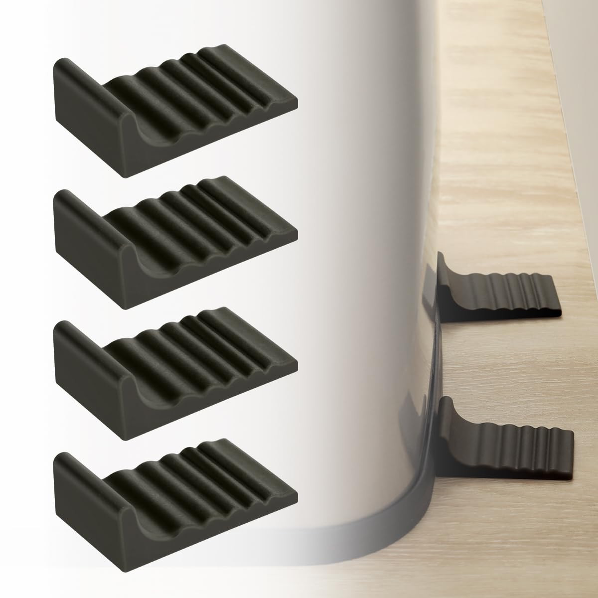 LANMU Trash Can Wall Protector and Stop Moving Backward, 4 Pcs Silicon Trash Can