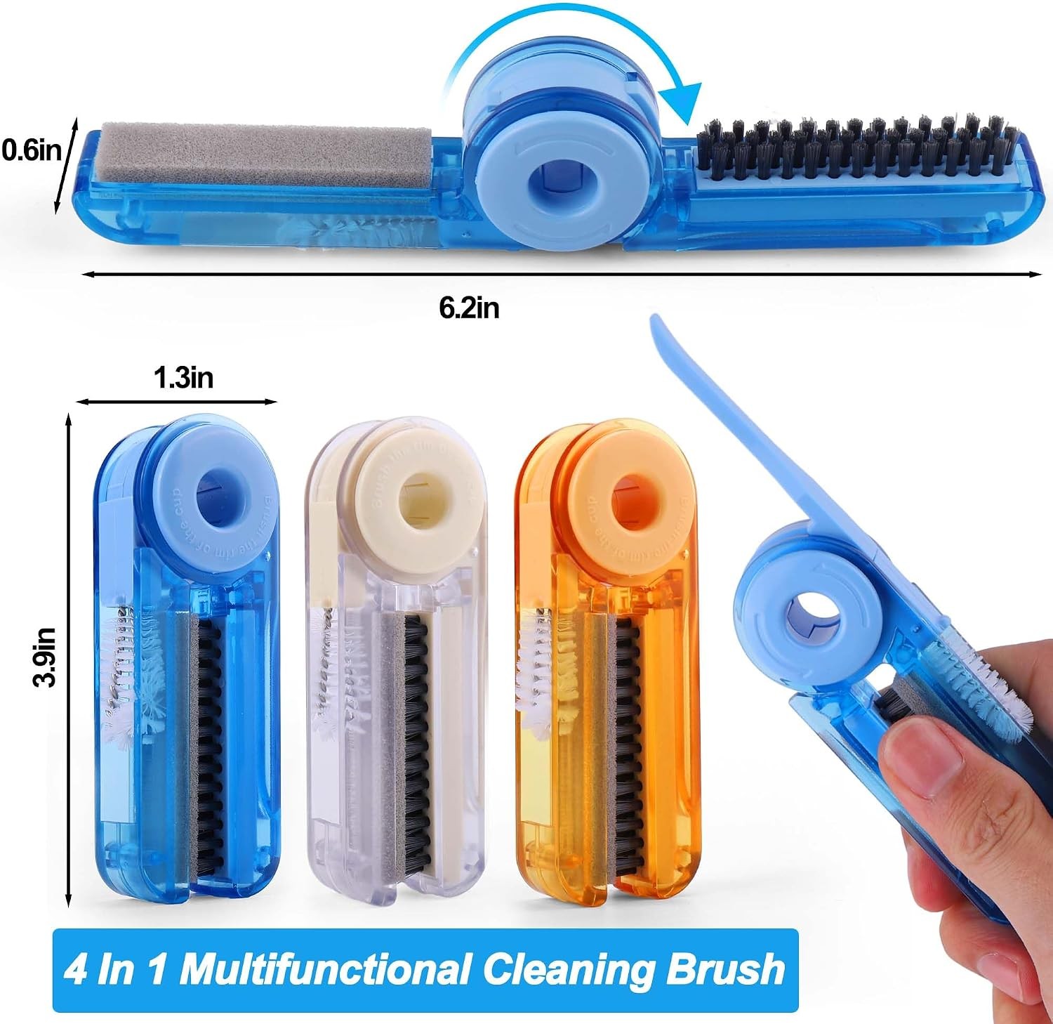 4 in 1 Multifunctional Cleaning Brush,3 Pack Water Bottle Cleaner Brush,Bottle