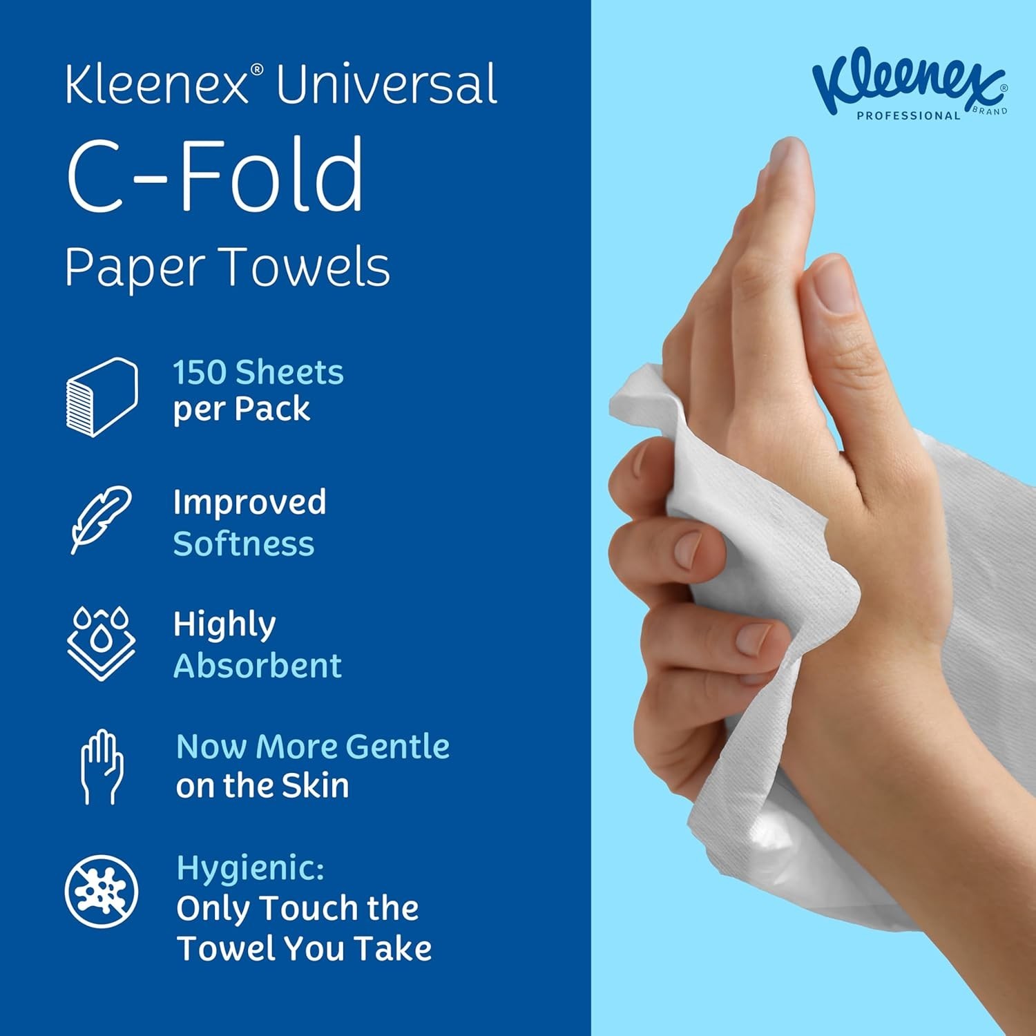 Professional Universal C-Fold Folded Paper Towels, Bulk , Absorbent, White 15…