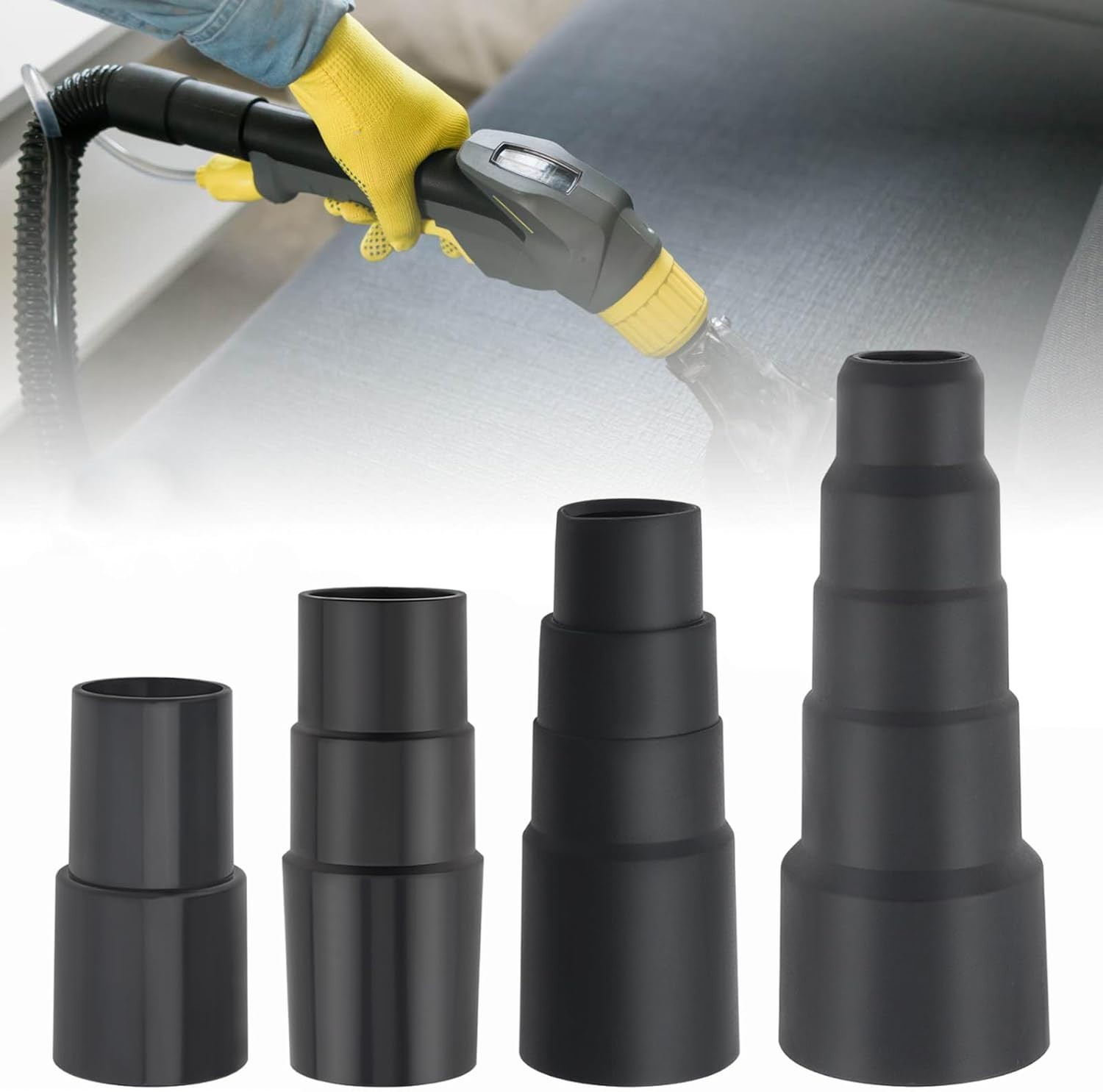 4-Pcs Vacuum Hose Adapter Kit – Reducer Connectors for Wet Dry Shop Vac, 25-42