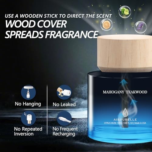 Car Air Freshener 50ML (1.7 FL OZ) Car Mahogany Teakwood – Wooden Cup Holder