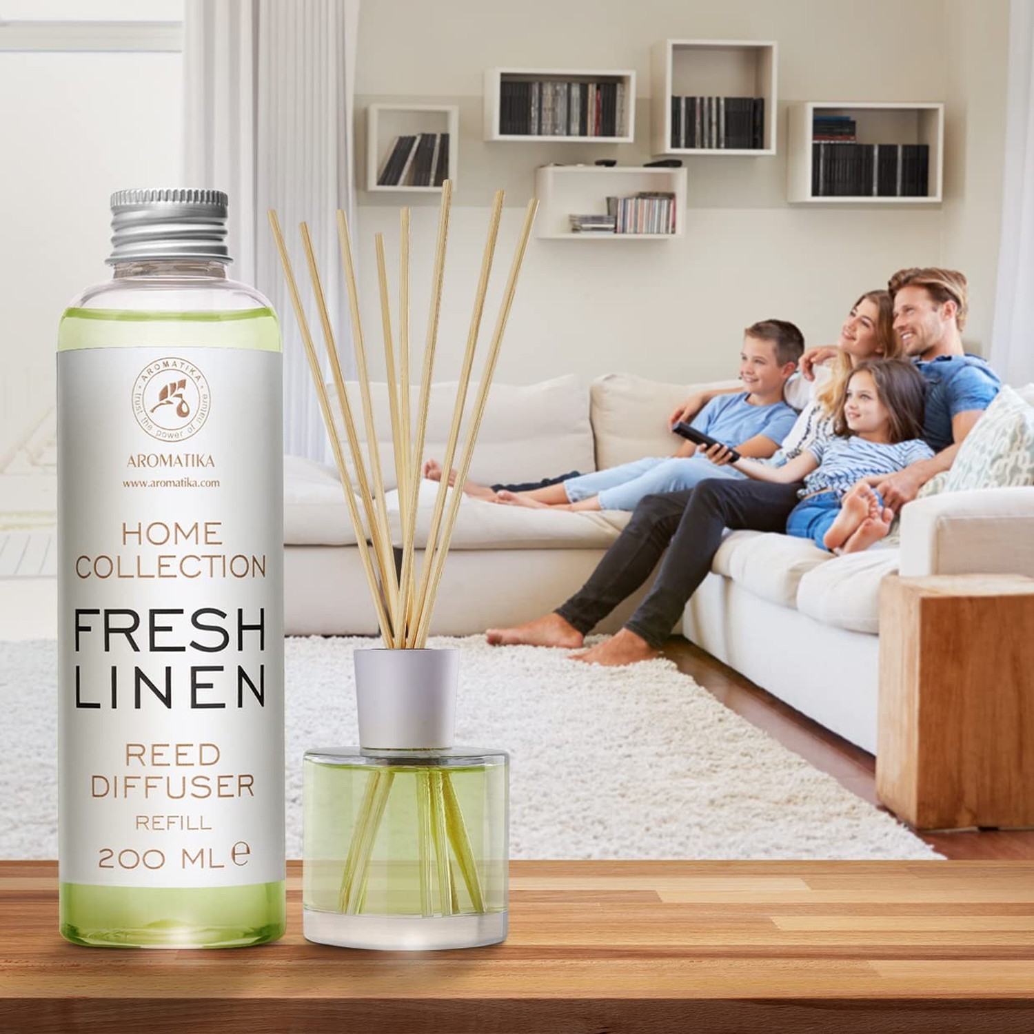 Reed Diffuser Refill Fresh Linen 6.8 Fl Oz (200ml) – Room Diffuser Refill – H…