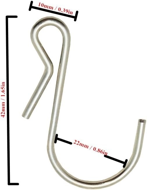 10-Pack Polished Metal Clip Type Hanging Hooks, Holds up to 10 lbs