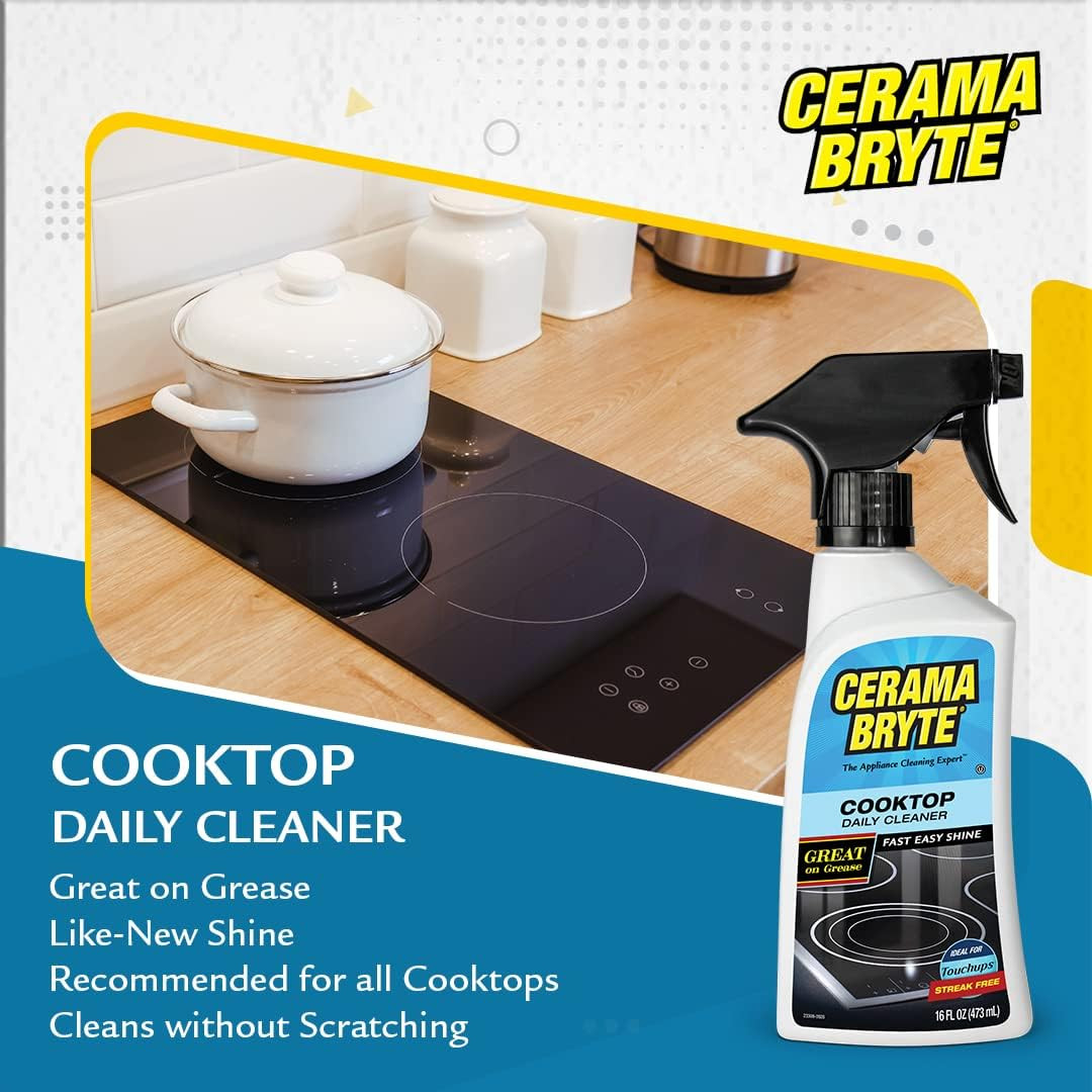 Daily Spray Cooktop and Stove Top Cleaner for Glass & Pads Combo Kit – Ceramic S