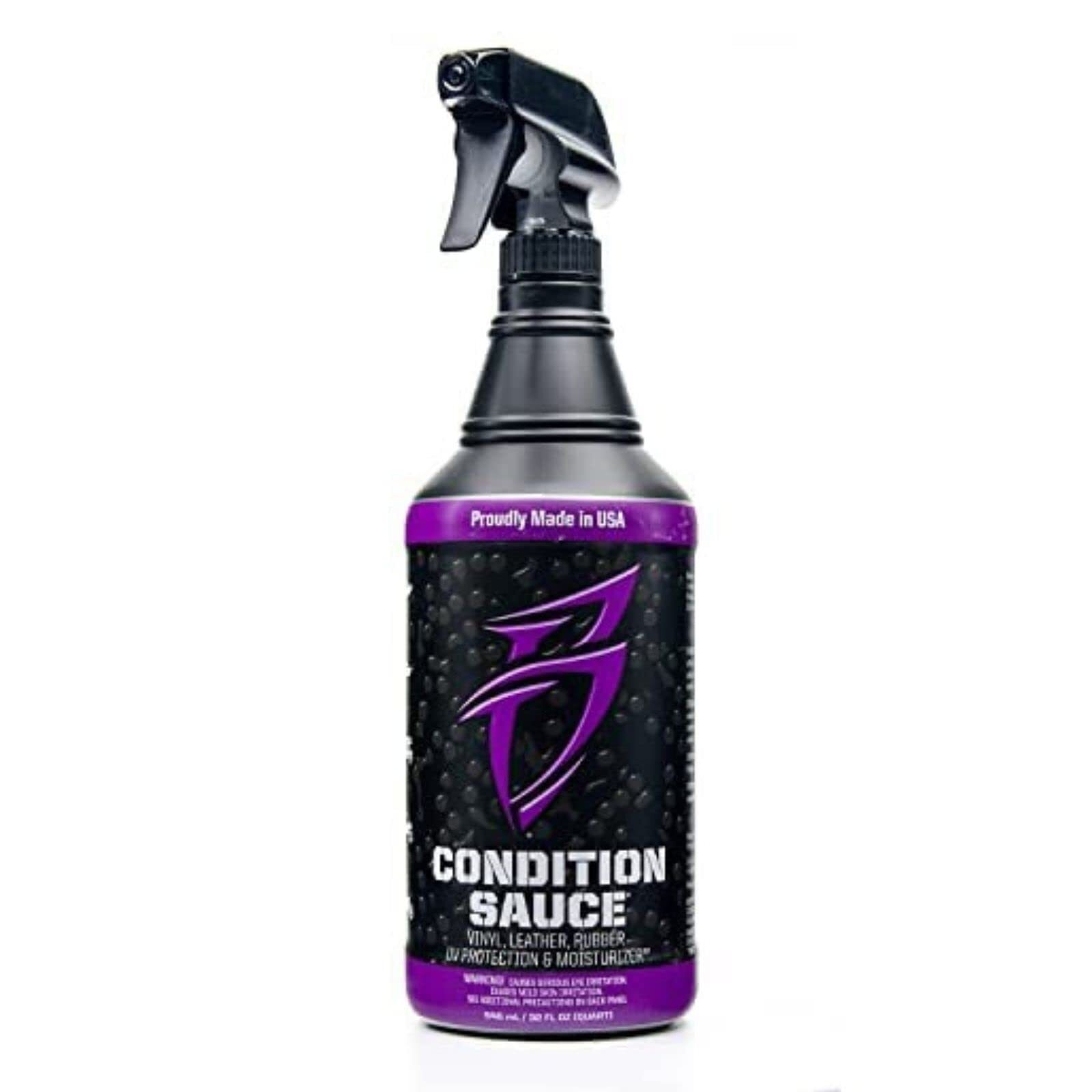 Black UV Protection Surface Wax for Vinyl Leather Rubber Plastic 32 Fl Oz