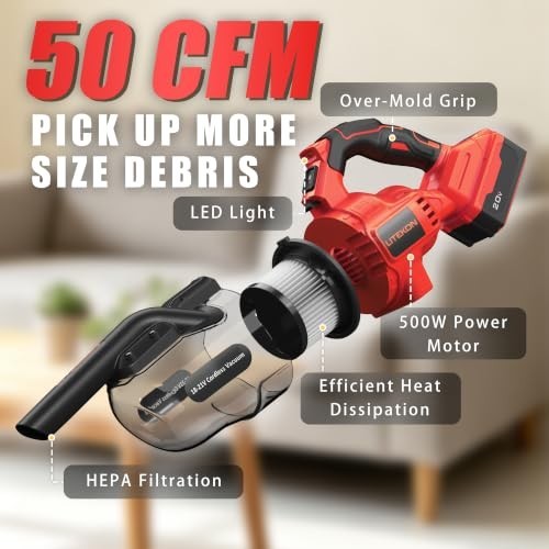 Cordless Vacuum for Milwaukee M18 Battery, 5 in 1 Handheld Electric Vacuum Cl…