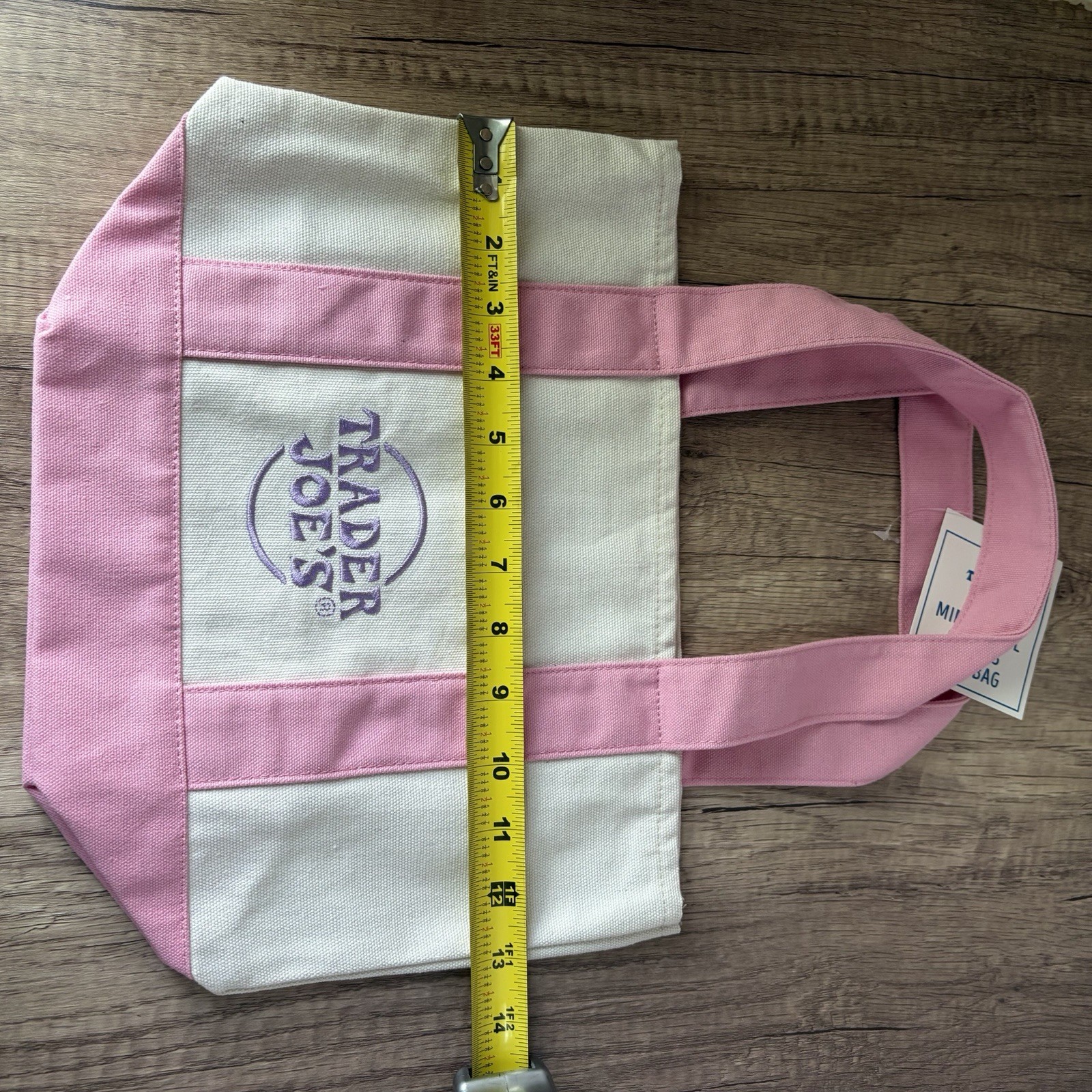Trader Joe’s Mini Canvas Tote Bag Pink Spring 2026 Reuseable Limited Edition NWT