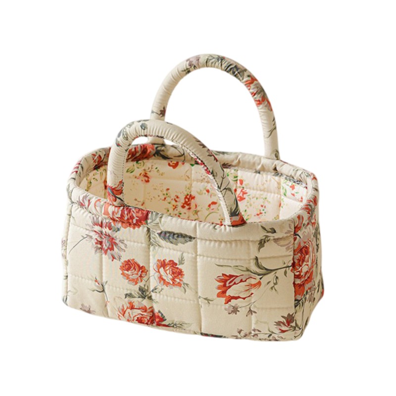 Flroal Fabric Storage Basket Storage And Organizing Basket Miscellaneous Basket.
