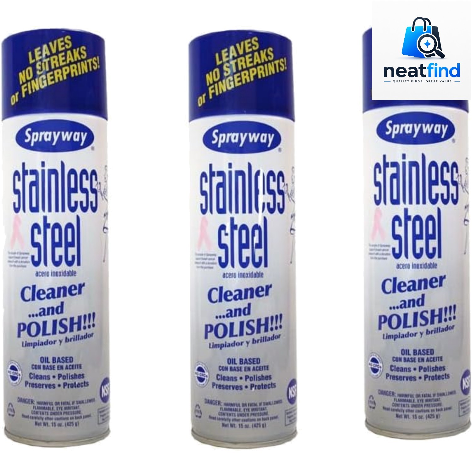 Stainless Steel Cleaner 3Pk 15oz Cans