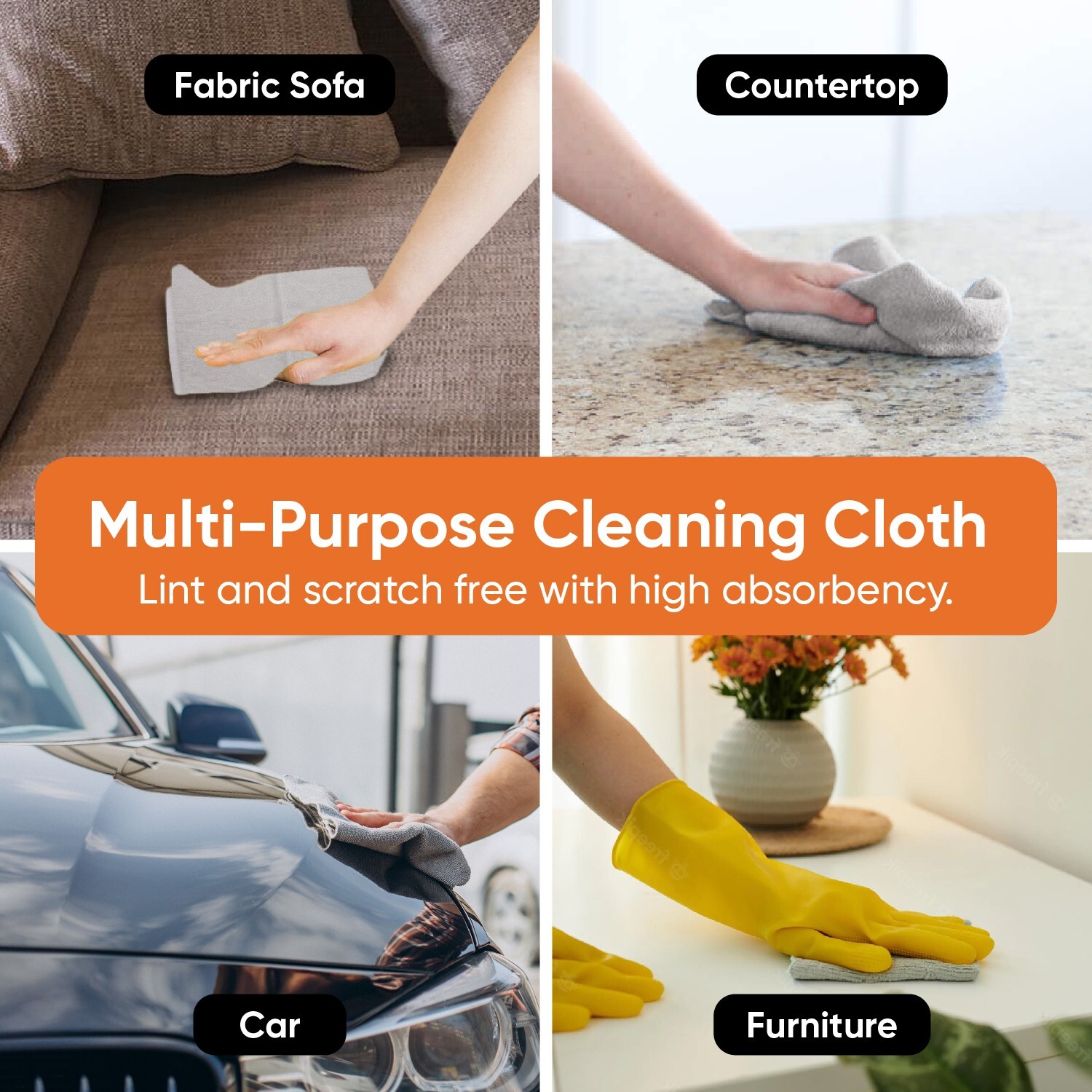 Superio 100% Cotton Terry Cloth 16″ Cleaning Rags, Facial Washcloths, 12 pack