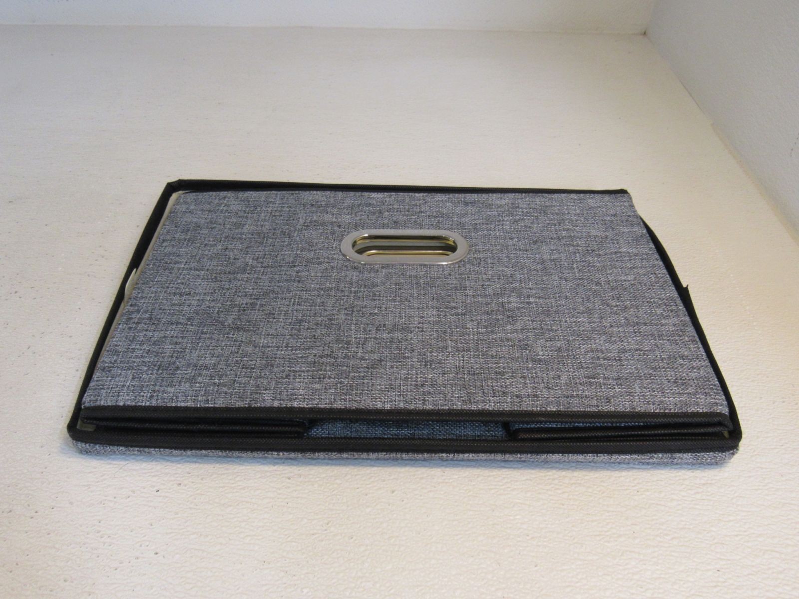 Designer Collapsible Storage Bin with Lid Gray/Black Lightweight and Durable