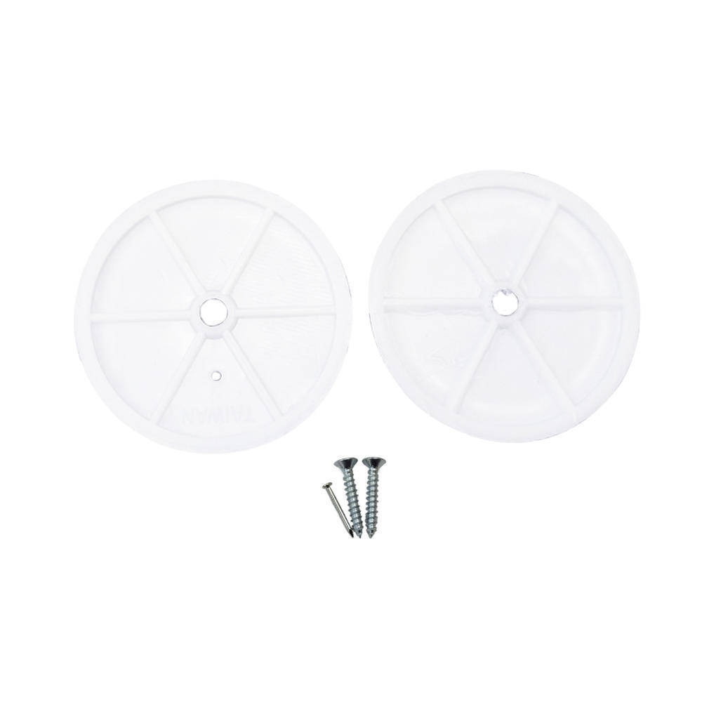 1-3/8″ White Plastic Closet Rod Socket – 1 Set with Mounting Screws