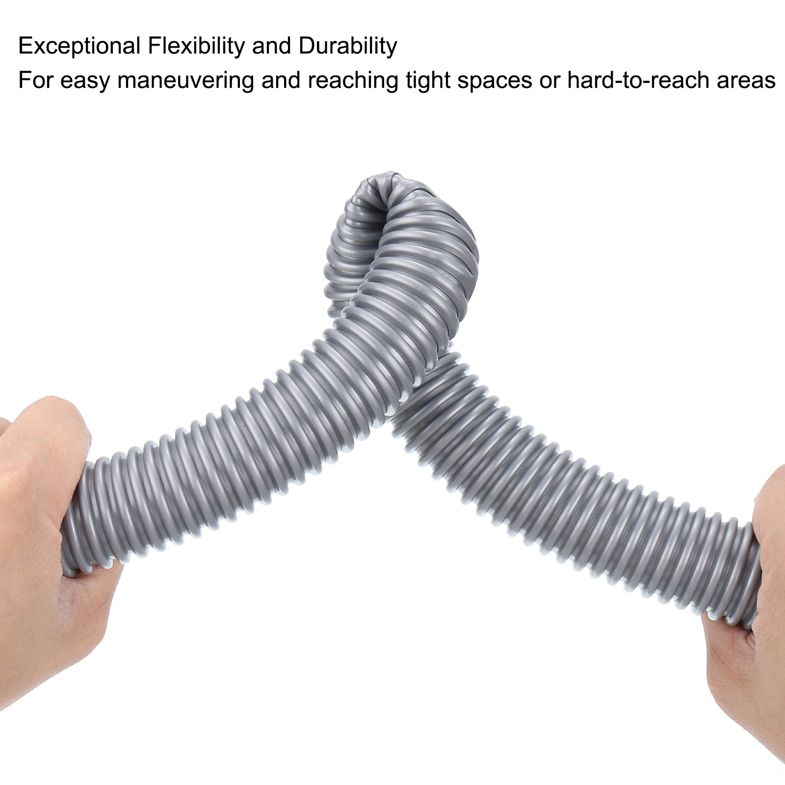 EVA Flexible Vacuum Cleaner Hose, 32 mm OD 2M Length Dust Collection Hose Gray