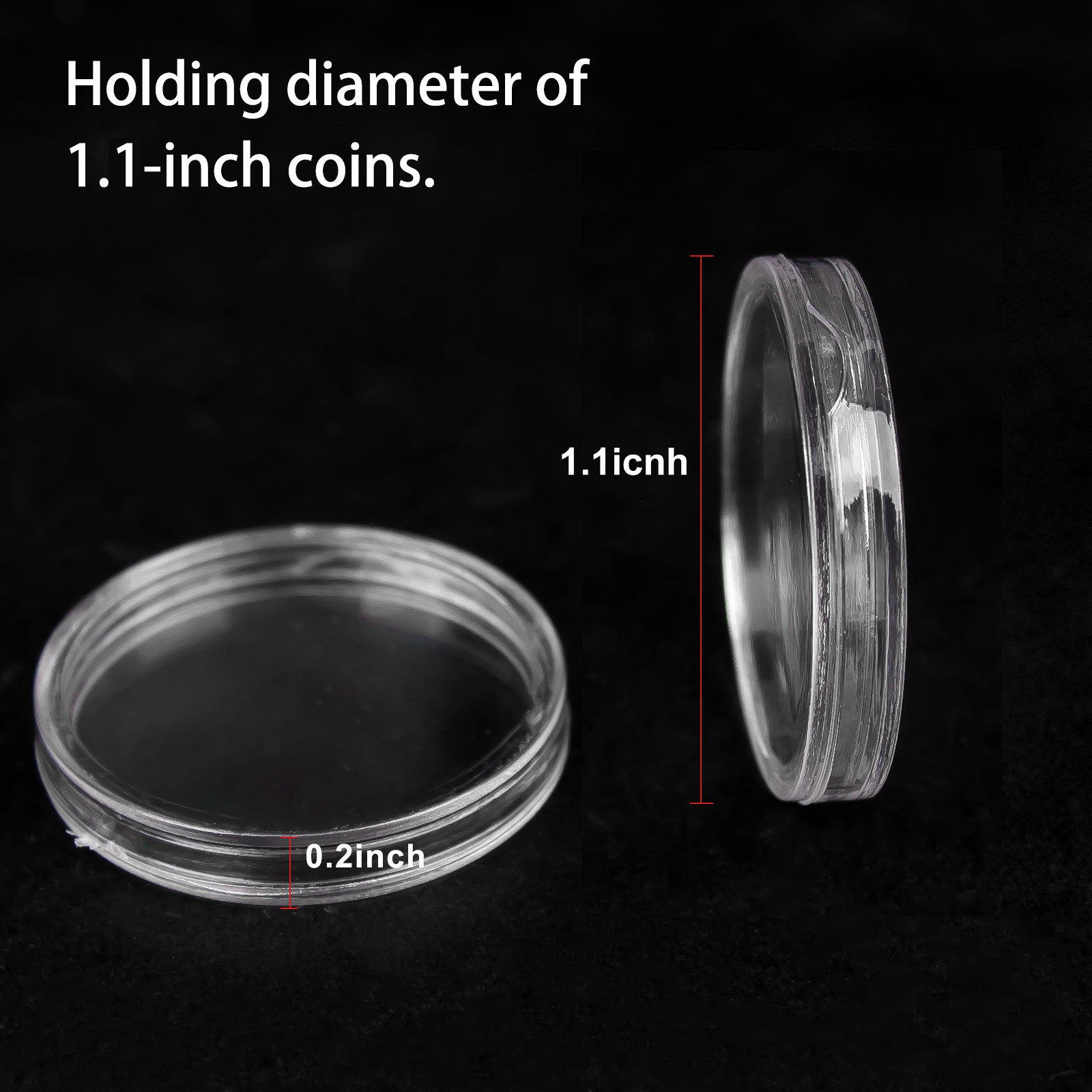 100Pcs 30mm Coin Capsule Container Storage Box Holder Case Clear Round Plastic
