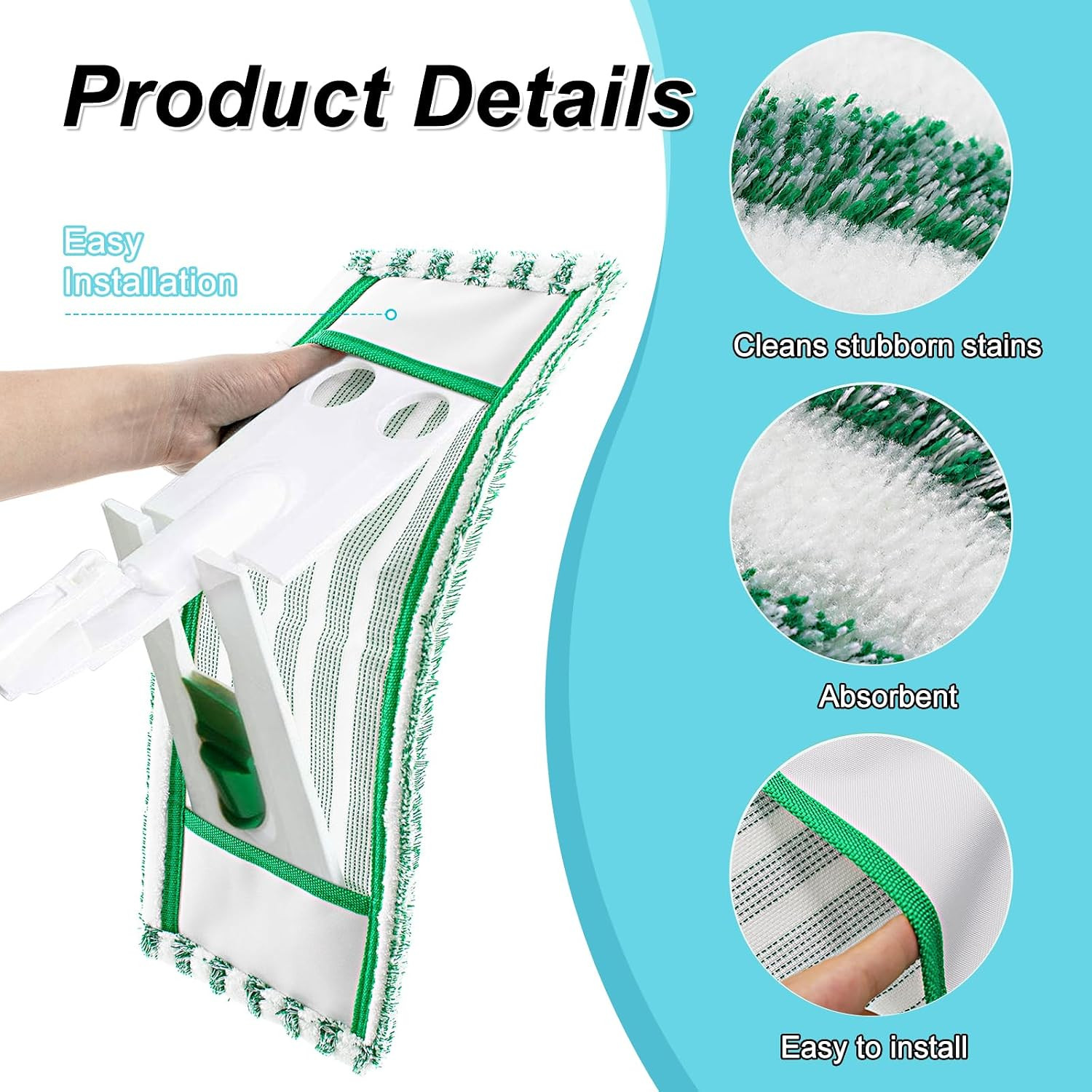 Microfiber Mop Refills Compatible with Libman Wet & Dry Microfiber Mop | 2 Pack
