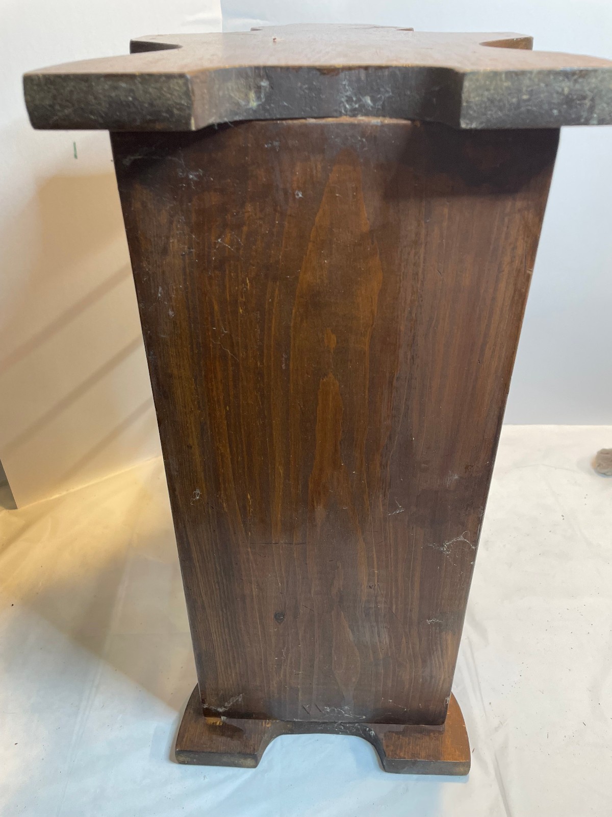 Vintage Solid Wood Magazine Rack Holder Stand Newspaper Record Spindle 18.5″
