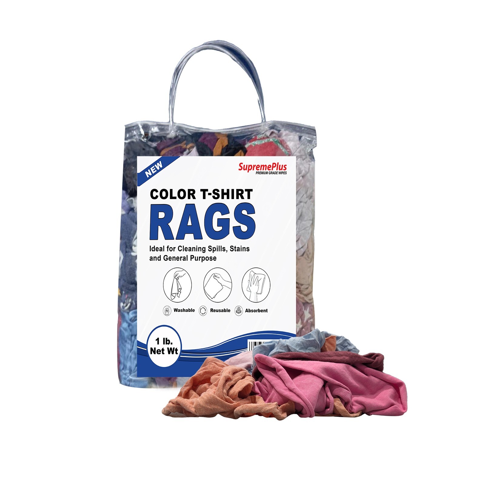 Premium Colored Knit Rags, Bulk Cleaning Wipes for Multipurpose Use – Bags