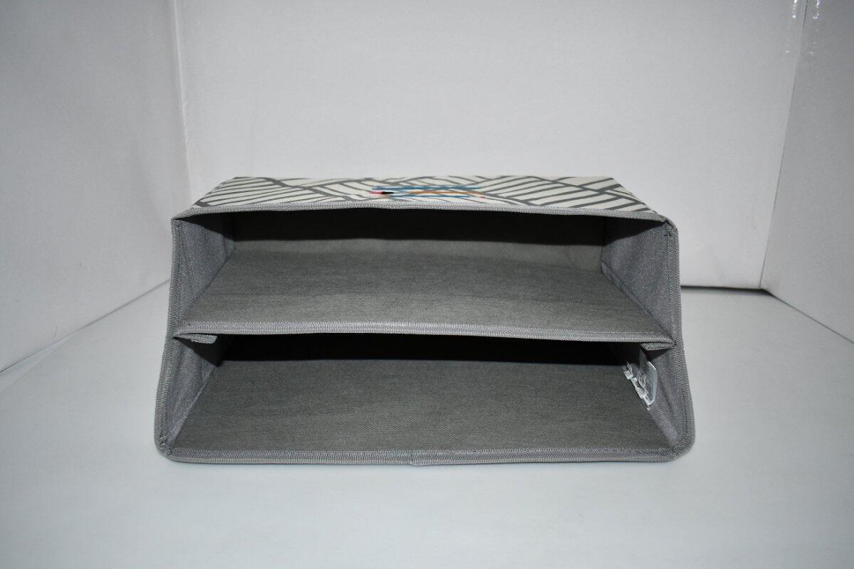Thirty One Office Desk Organizer in Grey Patchwork With EMBROIDERY NWT