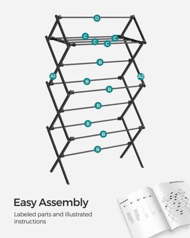 Foldable Clothes Drying Rack, Clothes Drying Rack, Steel Frame