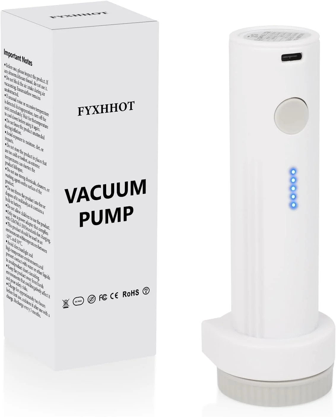 Cordless Electric Vacuum Pump for Vacuum Storage Bags Travel, Travel Air Pump, P