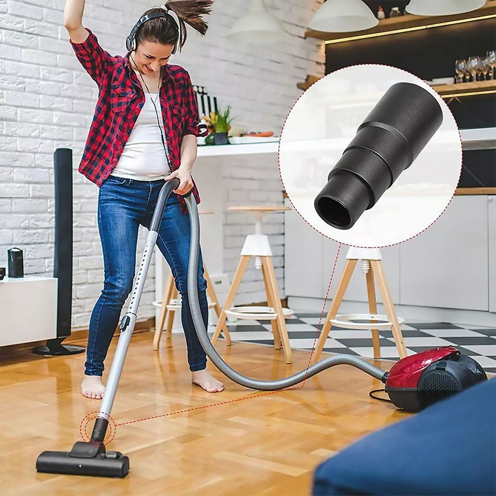 2X Vacuum Cleaner Power Tool Dust Extractor Hose Universal Adaptor Converter PVC