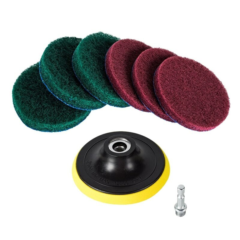 Drill Brush Scour Attachment Set 7pc Tub & Tile Power Scrubber Priority Shipping