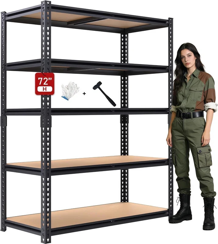 2400LBS Storage Shelves 5 Tier Garage Shelving Heavy Duty Adjustable Garage