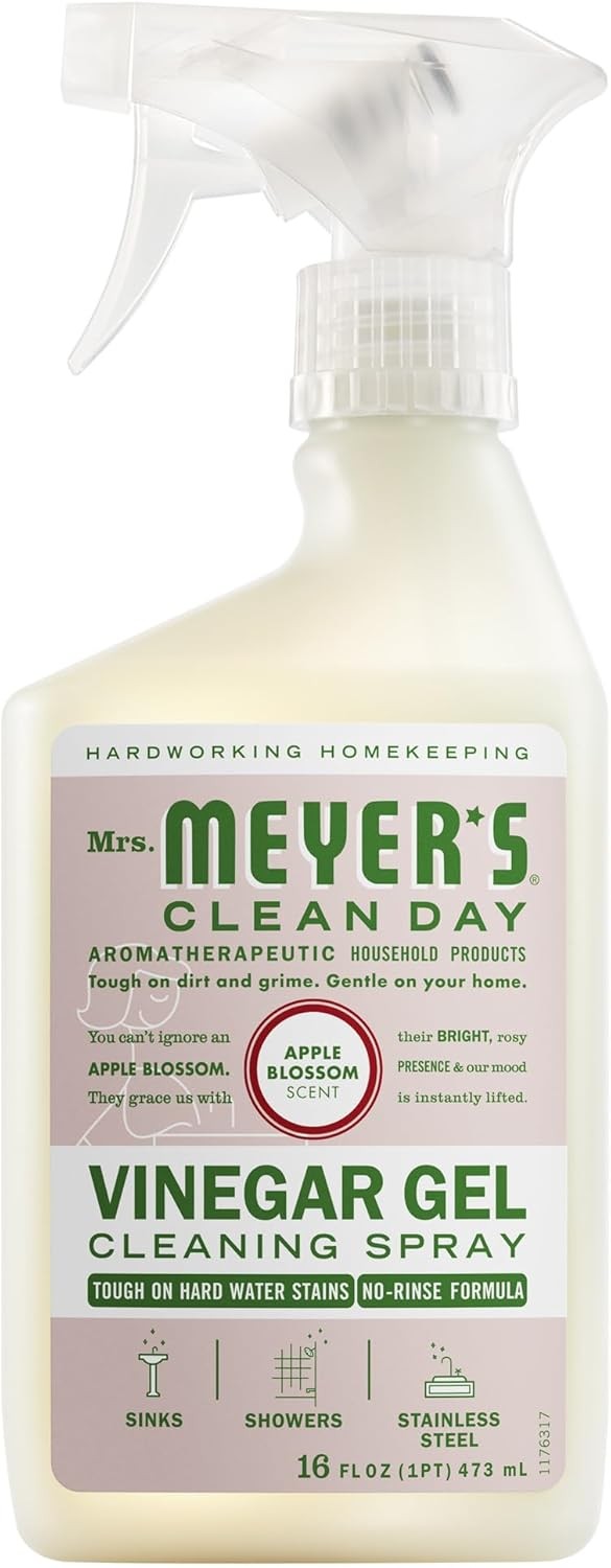 MRS. MEYER’S CLEAN DAY Vinegar Gel Cleaning Spray, Bathroom Use, No-Rinse