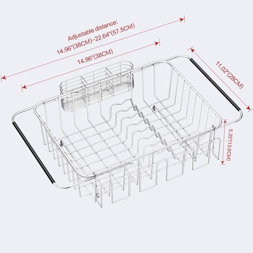 Fanbsy Dish Drying Rack in Medium with Cup Holder – 14.96×11.02×5.35 Inches