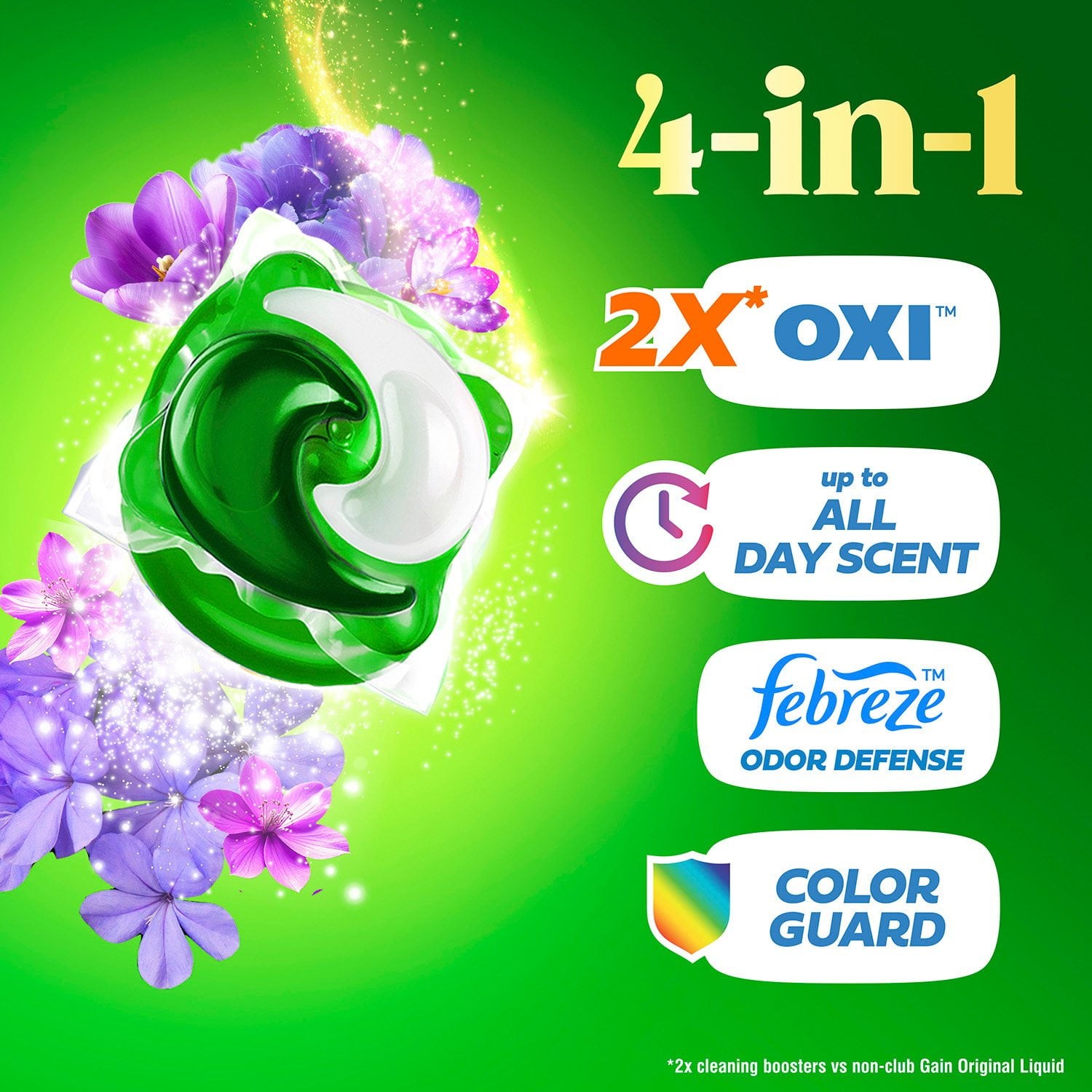 Gain Flings Laundry Detergent Pacs, Moonlight Breeze, 152 ct.