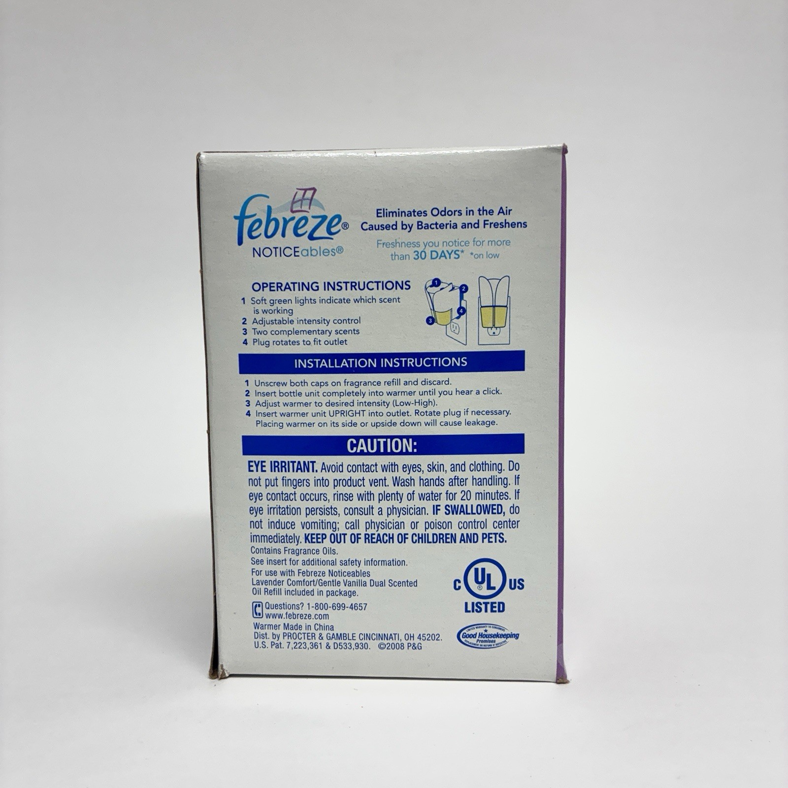 Febreze NOTICEABLES Dual Scented Oil Refill Warmer LAVENDER COMFORT & VANILLA