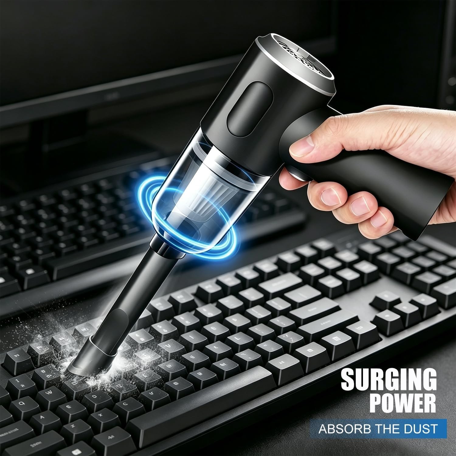 Compressed Air Duster Wireless Handheld Car Vacuum Cleaner, Air Blower 3 in 1…