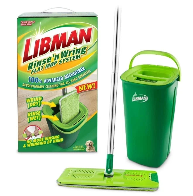 Libman Rinse N Wring Flat Mop System with Microfiber Pad- New