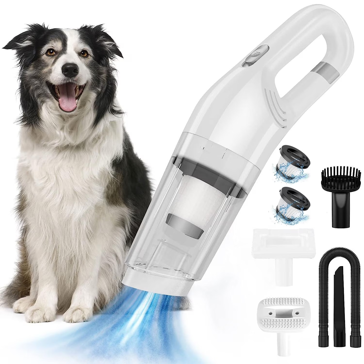 5-In-1 Handheld Pet Hair Vacuum & Grooming Brush, Low Noise Pet Vacuum for Shedd