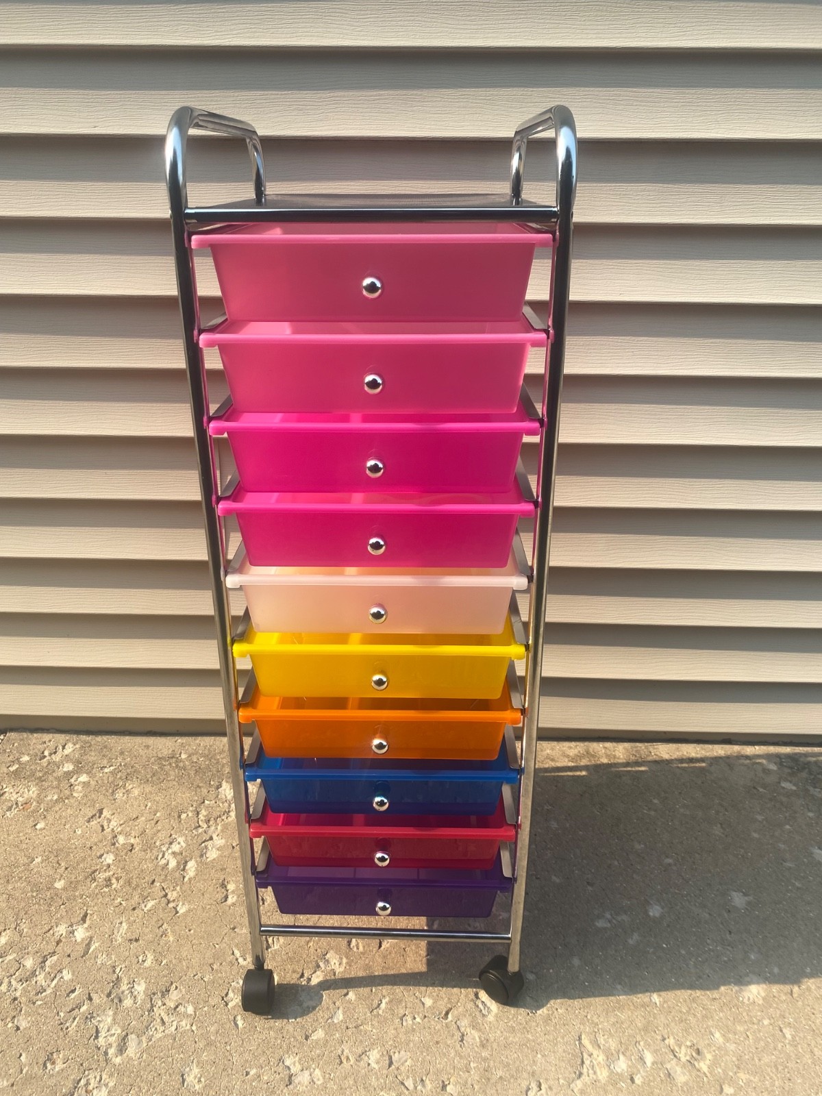 Rainbow 10 Drawer Rolling Storage Cart Scrapbook/Home/Office/School Organizer