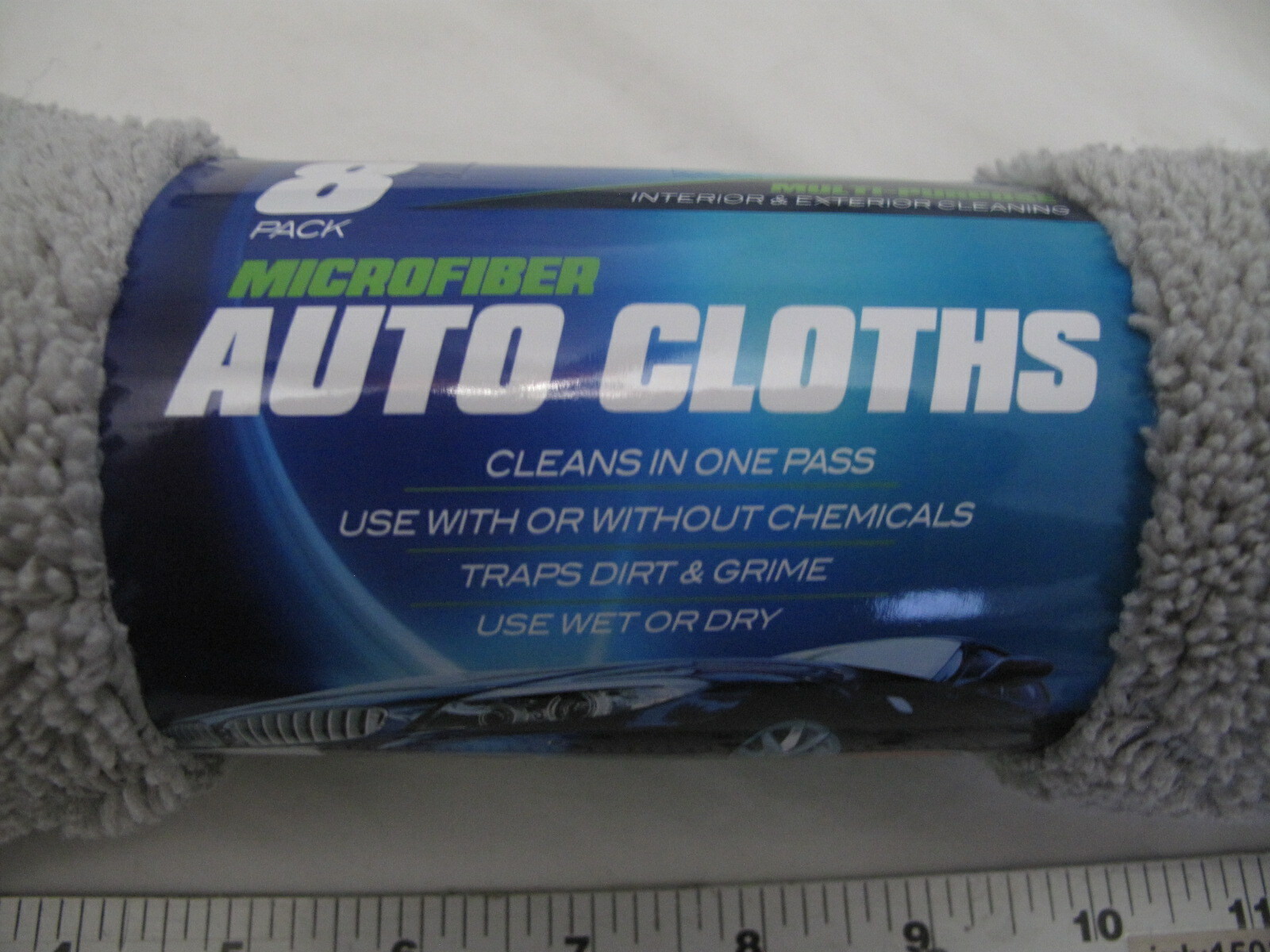 (8) NEW Gray/White 14″ x 14″ Microfiber Cleaning Towels Auto Home Dust / (bb)