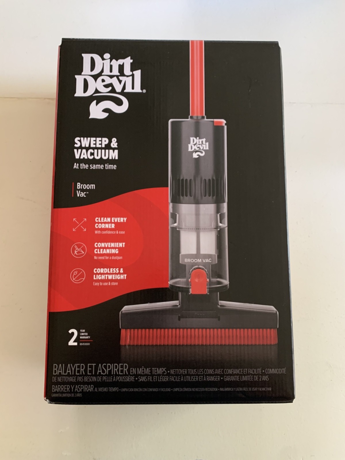 Dirt Devil Sweep & Vacuum Broom Vac Cordless Lightweight- BD45000V – NEW In Box