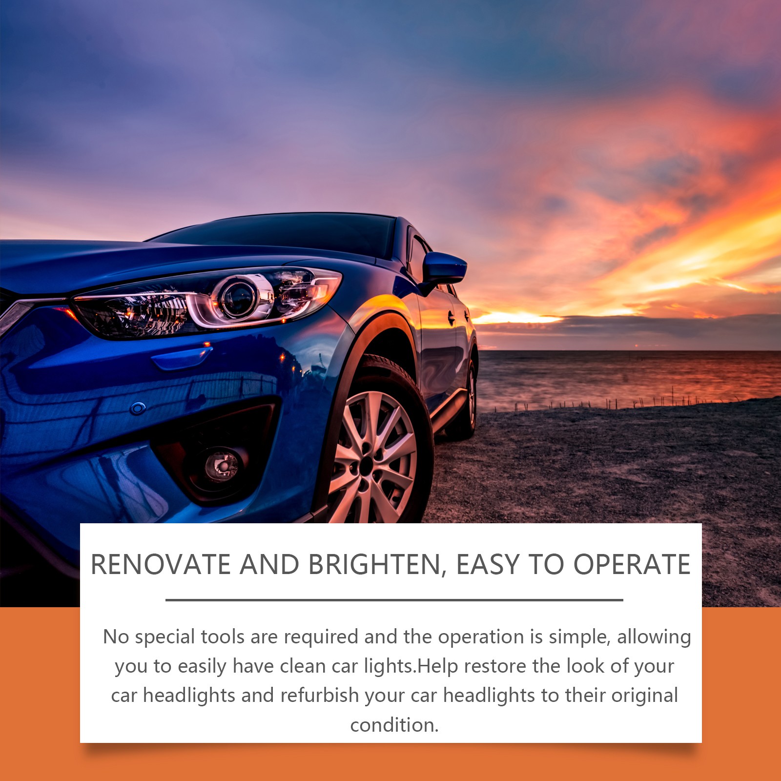 Headlight Restoration Polish Compound Removes Yellowing Oxidation Car Lens Care