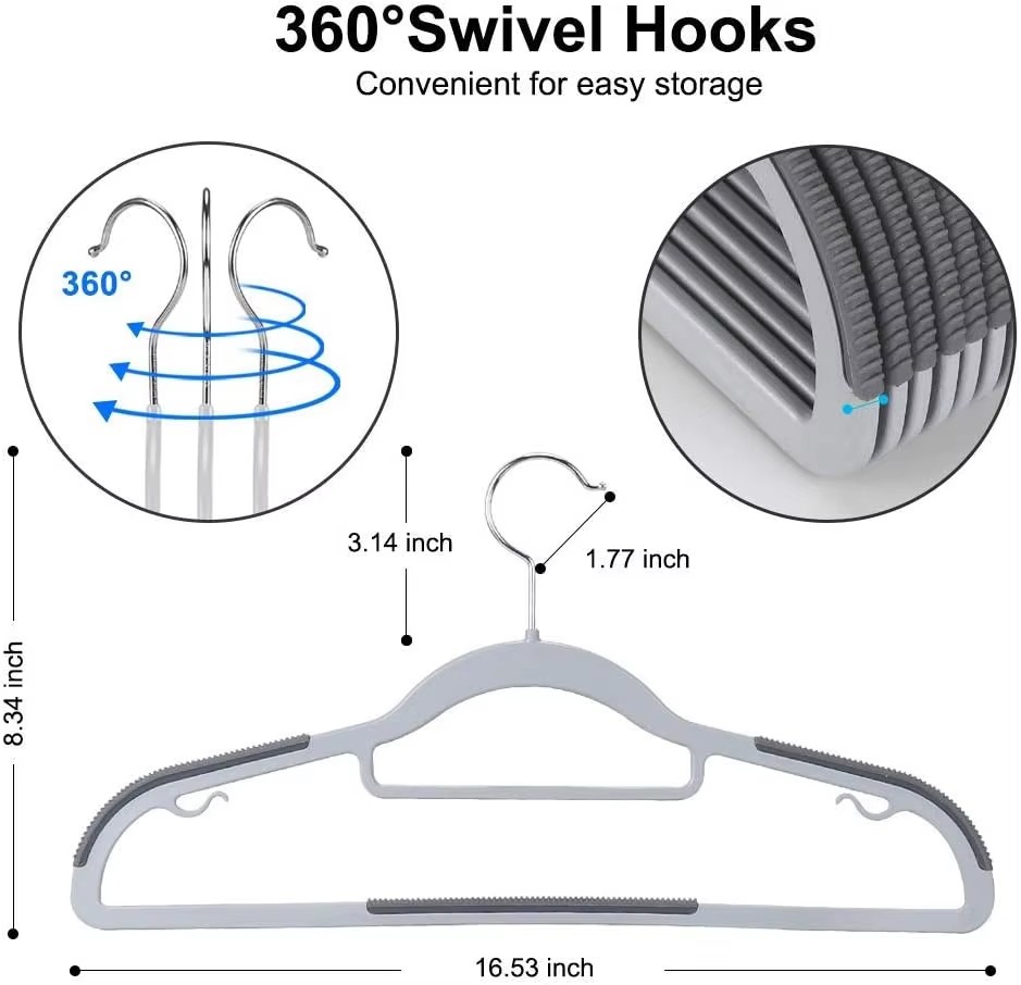 40pcs Non Slip Plastic Hanger Durable Heavy Duty Clothes Hanger 360° Swivel Hook