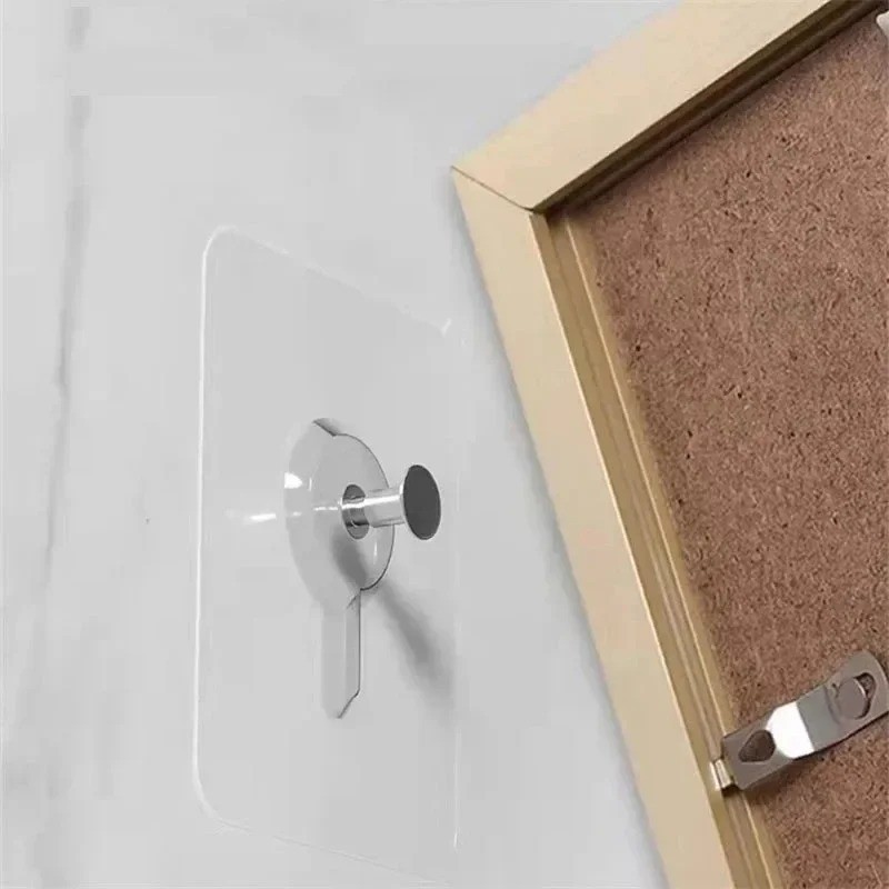 Strong Adhesive Hooks Picture Frame Holder Poster Photo Clock No Drilling Hooks