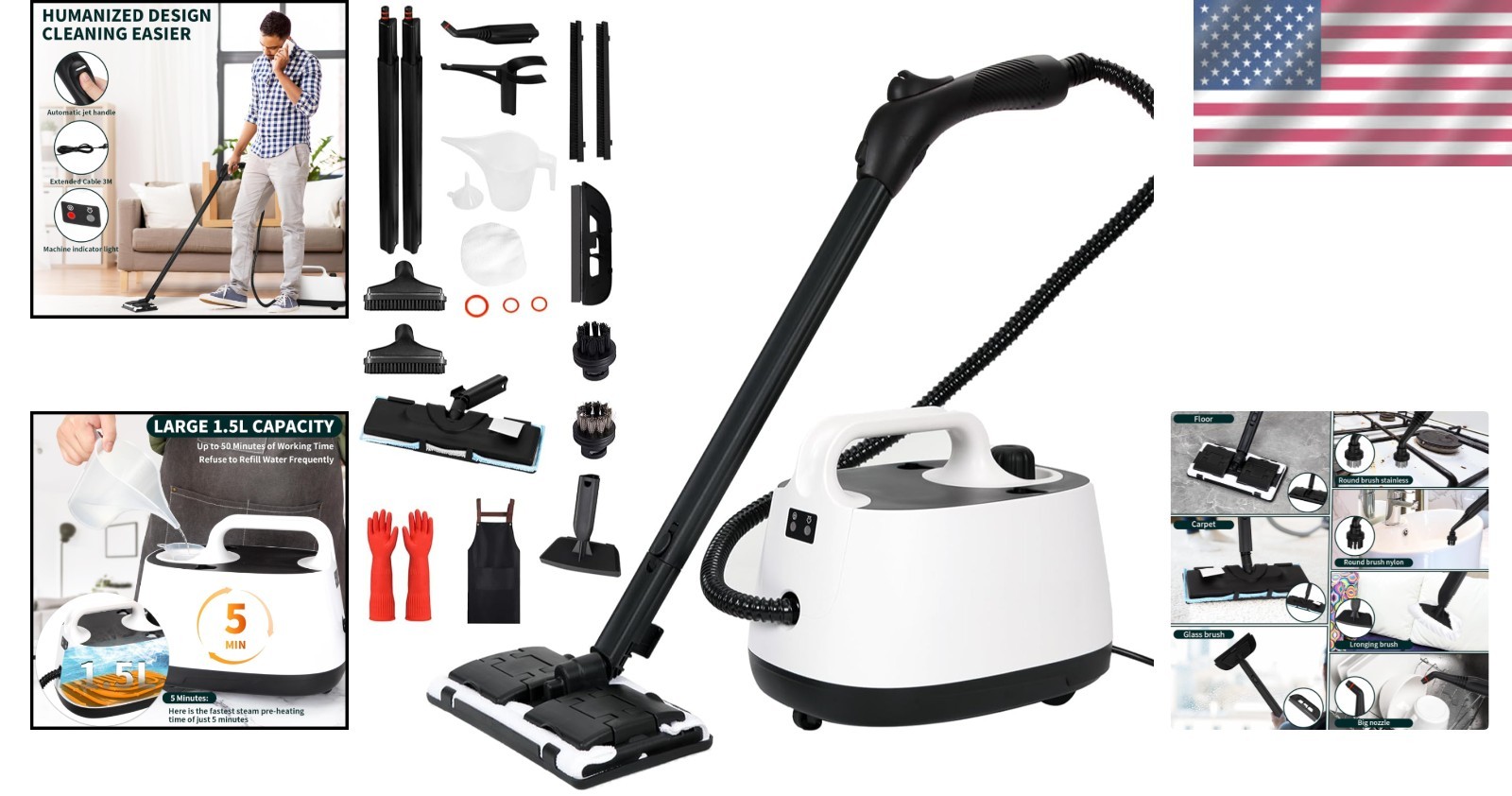 Steam Cleaner Heavy Duty Multi Purpose Steam Cleaner for Carpet Floors Window…