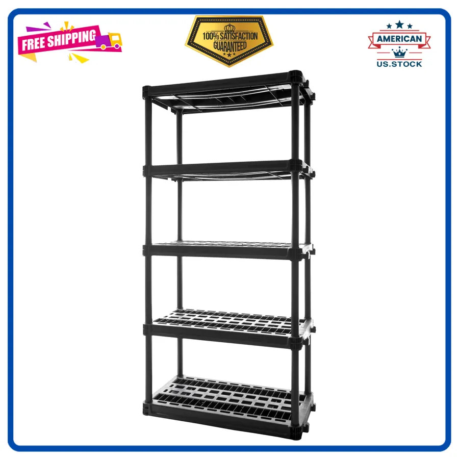 Plano 4-Shelf Plastic Storage Unit 48in x 23in x 14in 200lb Capacity Garage