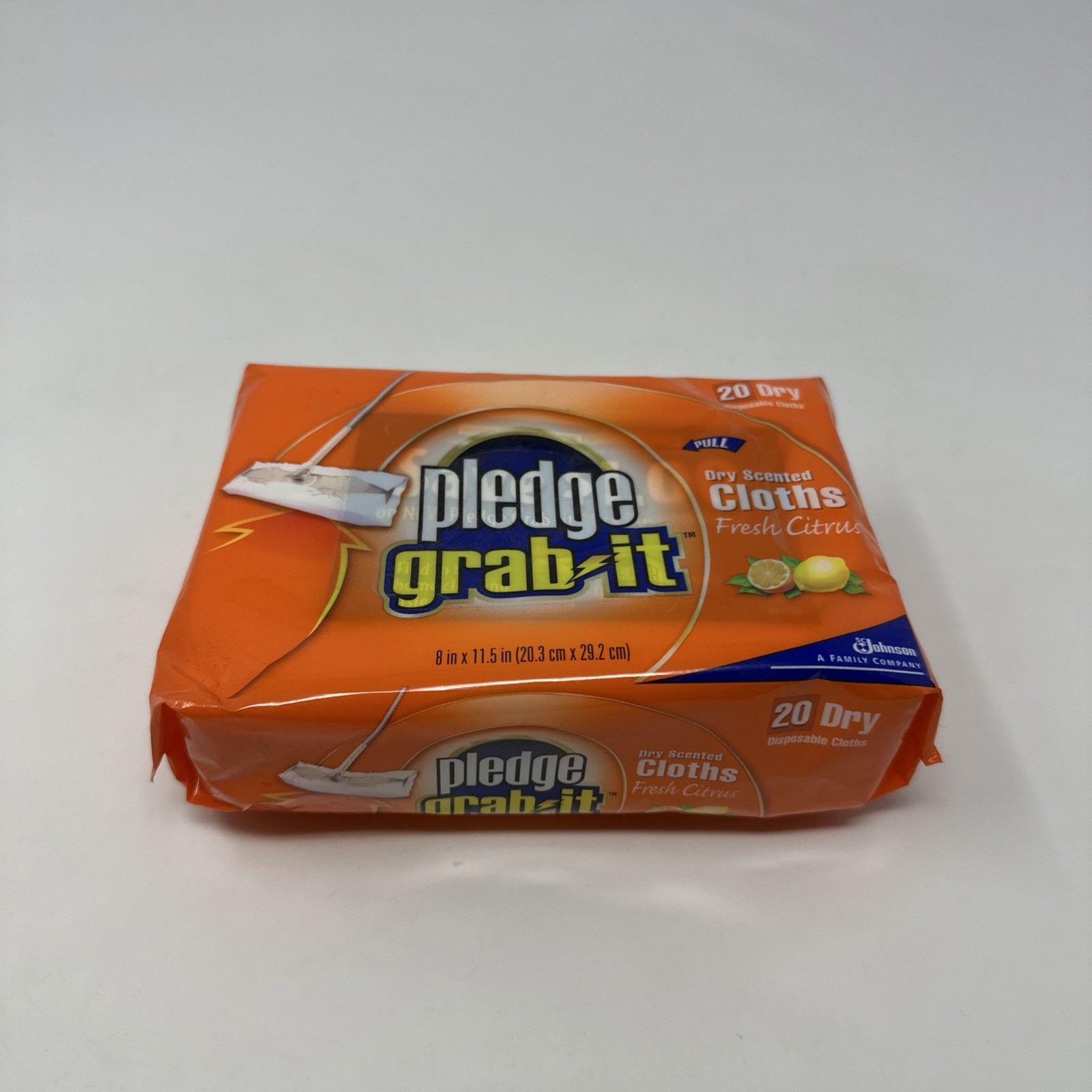 Pledge Grab It Dry Cloths Orange Citrus -16 Dry 8 in x 11.5 in Disposable Cloths
