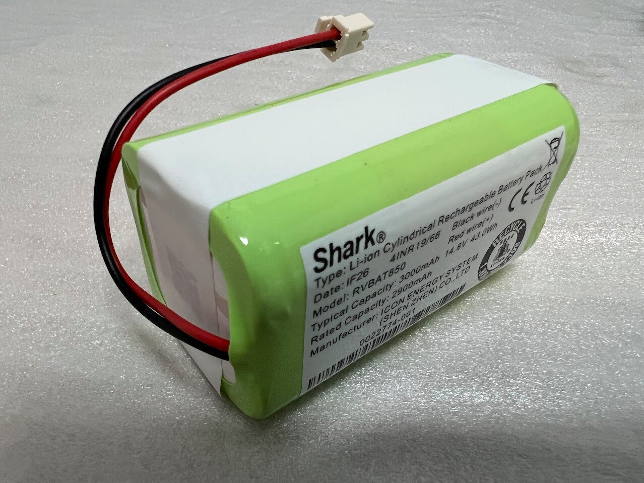 Genuine Shark 14.8V 3000mAh Li-ion Battery RVBAT850 for R85 RV850 R87 RV871 Gren